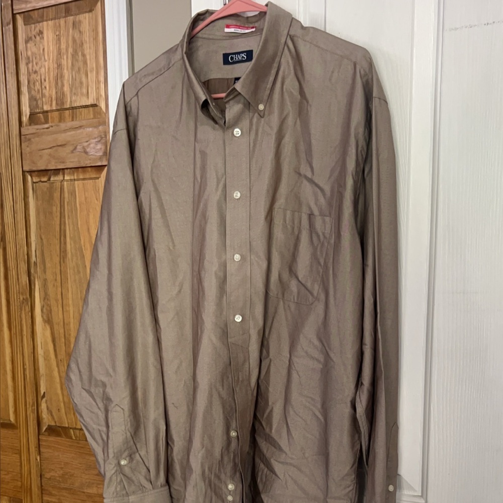 Chaps Men's Tan Button Down Shirt